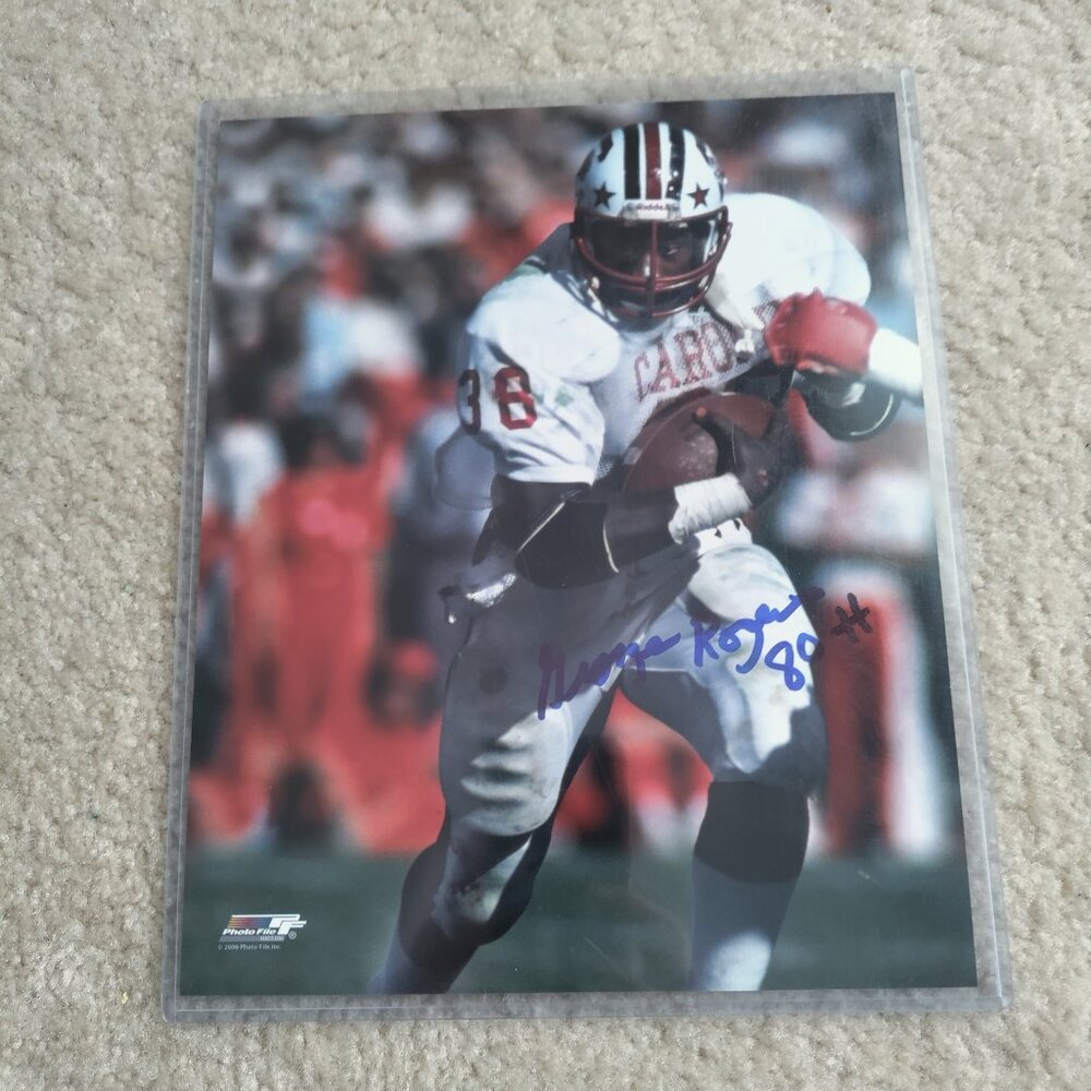 Autographed GEORGE ROGERS 8x10 South Carolina Gamecocks Photo w/Sleeve
